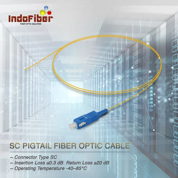 INDOFIBER Pigtail SC Simplex Singlemode 9/125um Kabel fiber optik