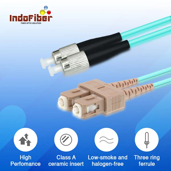 INDOFIBER patchcord fiber optic SC-FC multimode OM3 50/125um