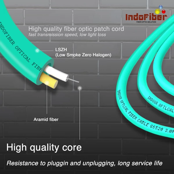 INDOFIBER patchcord fiber optic ST-SC multimode OM3 50/125um