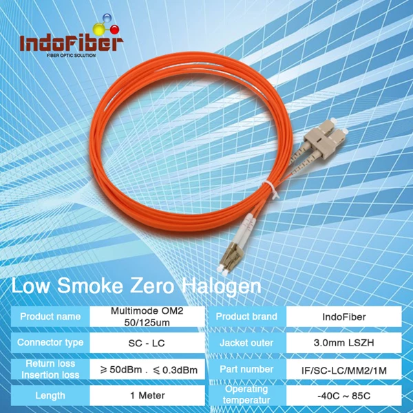 INDOFIBER patchcord fiber optic SC-LC multimode OM2 50/125um