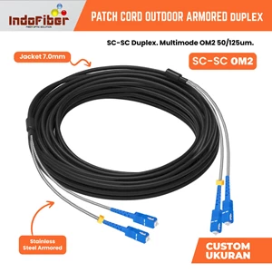 Indofiber Patchcord outdoor armored duplex multimode OM2 duplex 50/125um