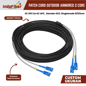 INDOFIBER Patchcord Outdoor Armored SC-SC Singlemode Duplex Stainless steel armored - INDOFIBER Patch cord Outdoor 2 Core Fiber Optic